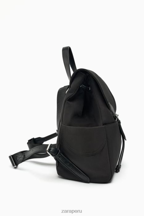 Zara mujer mochila de tela BDP8J747 accesorios negro