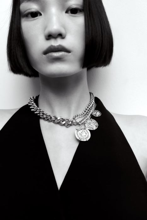 Zara mujer collar con eslabones de monedas BDP8J764 accesorios plata