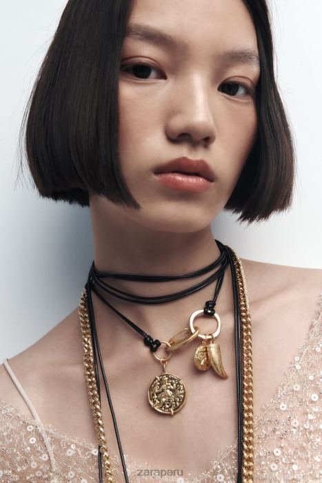 Zara mujer pack de collares de monedas BDP8J765 accesorios dorado