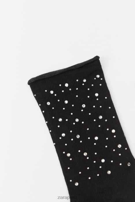 Zara mujer calcetines cortos con strass BDP8J761 accesorios plata