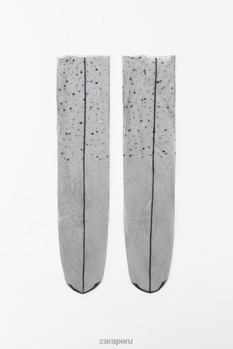 Zara mujer calcetines de tul brillantes BDP8J762 accesorios negro