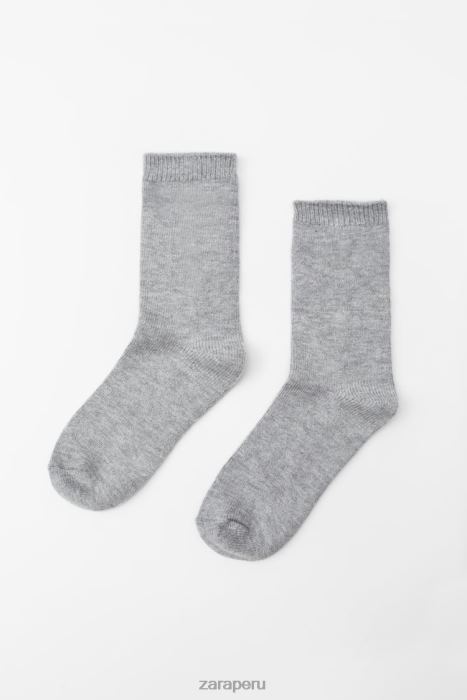 Zara mujer calcetines lisos de corte bajo BDP8J760 accesorios marga gris