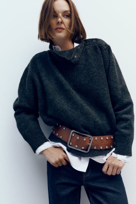 Zara mujer cinturón de cuero joya BDP8J756 accesorios marrón