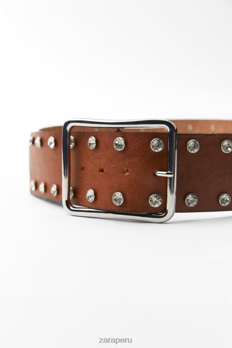Zara mujer cinturón de cuero joya BDP8J756 accesorios marrón