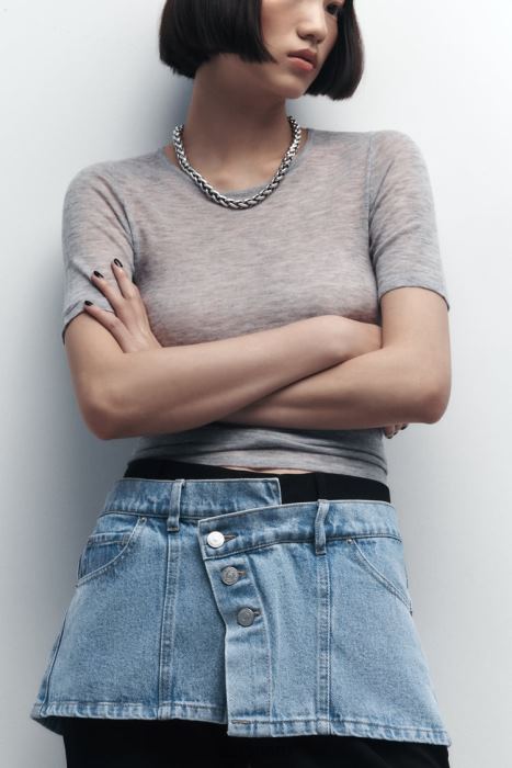 Zara mujer cinturón de mezclilla BDP8J768 accesorios azul