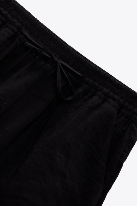 Zara mujer pantalones cortos con cordón BDP8J619 ropa negro