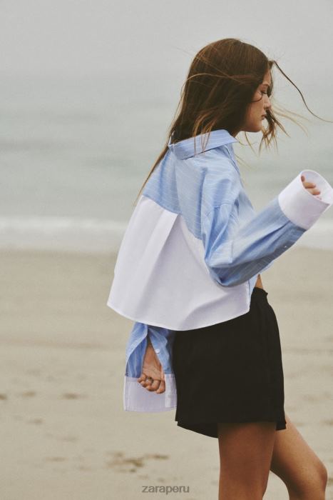 Zara mujer pantalones cortos con efecto satinado BDP8J572 ropa negro