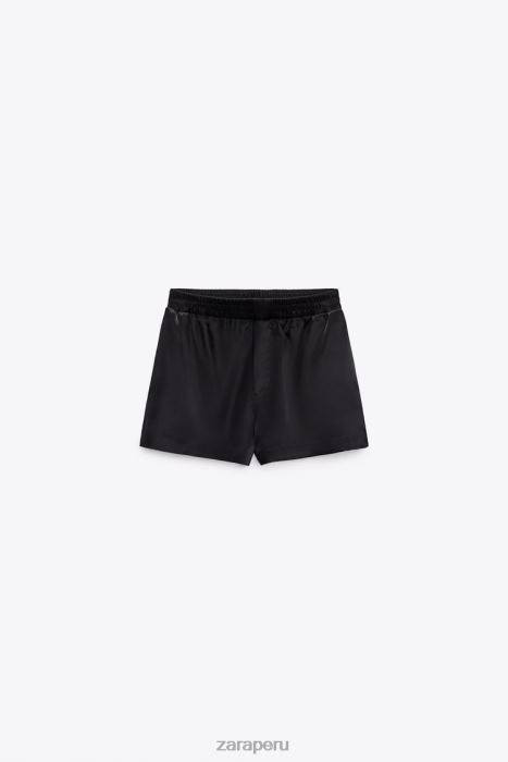 Zara mujer pantalones cortos con efecto satinado BDP8J572 ropa negro