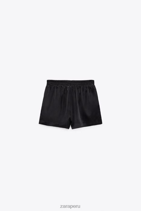 Zara mujer pantalones cortos con efecto satinado BDP8J572 ropa negro