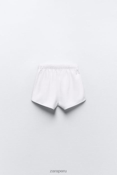 Zara mujer pantalones cortos de algodón pesado BDP8J562 ropa blanco