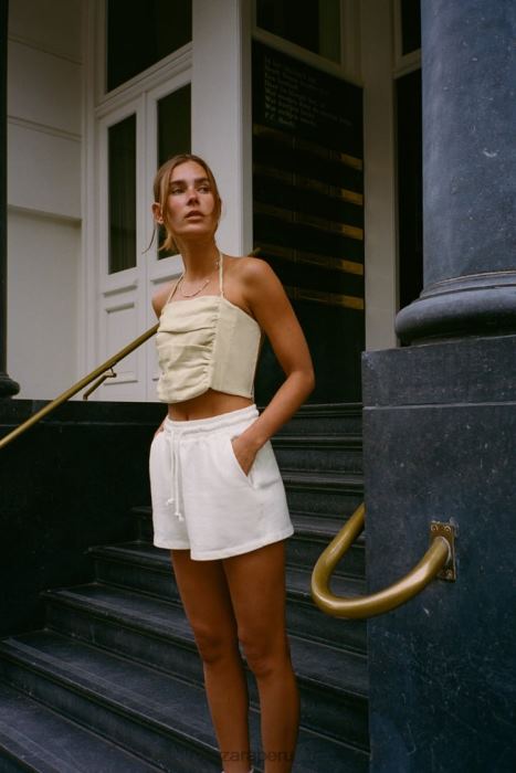 Zara mujer pantalones cortos de felpa BDP8J547 ropa blanco