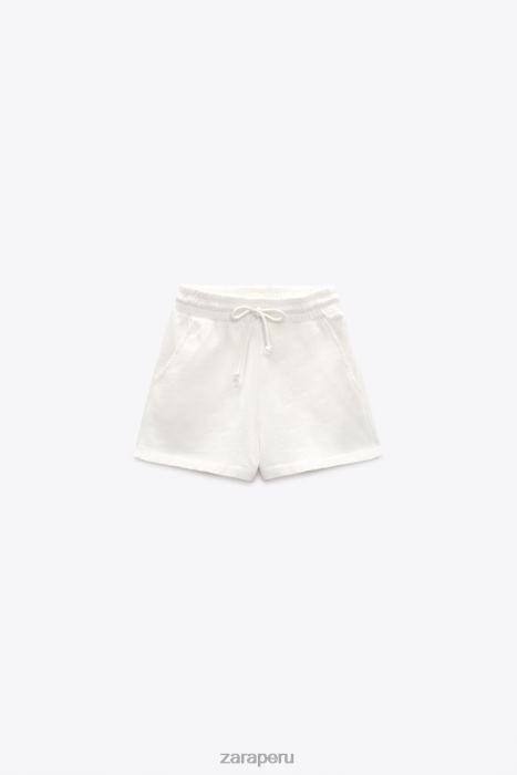 Zara mujer pantalones cortos de felpa BDP8J547 ropa blanco
