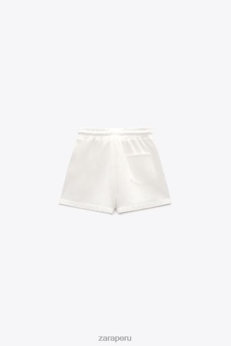 Zara mujer pantalones cortos de felpa BDP8J547 ropa blanco
