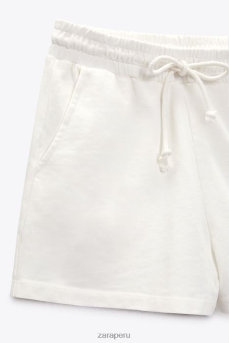 Zara mujer pantalones cortos de felpa BDP8J547 ropa blanco