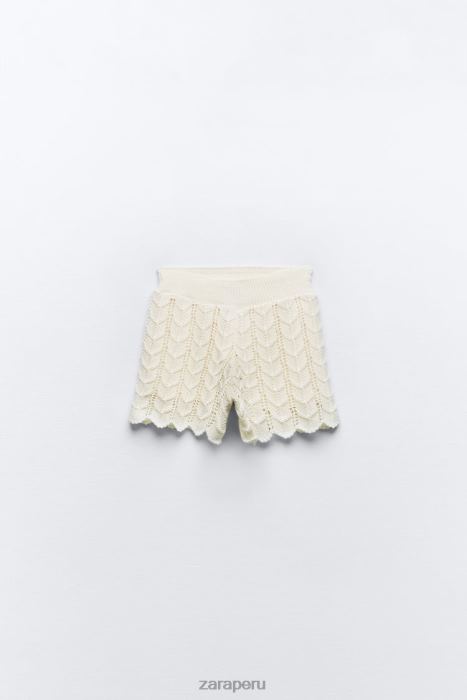 Zara mujer pantalones cortos de ganchillo BDP8J620 ropa crudo