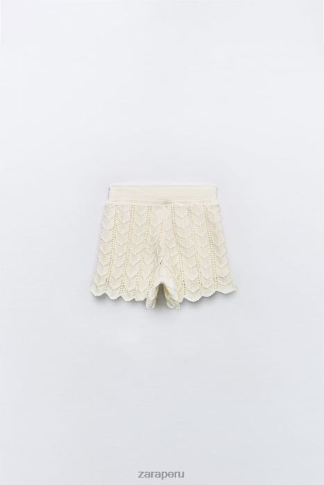 Zara mujer pantalones cortos de ganchillo BDP8J620 ropa crudo