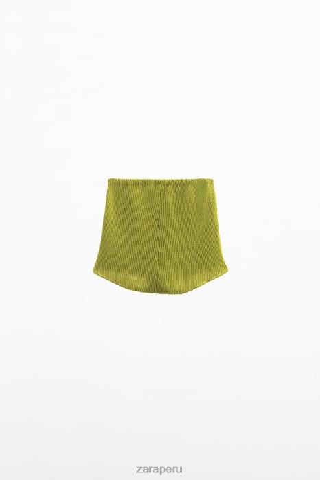 Zara mujer pantalones cortos de punto brillante BDP8J628 ropa verde