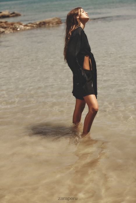 Zara mujer pantalones cortos estructurados BDP8J621 ropa negro