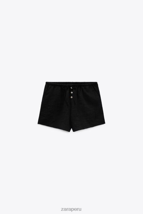 Zara mujer pantalones cortos estructurados BDP8J621 ropa negro