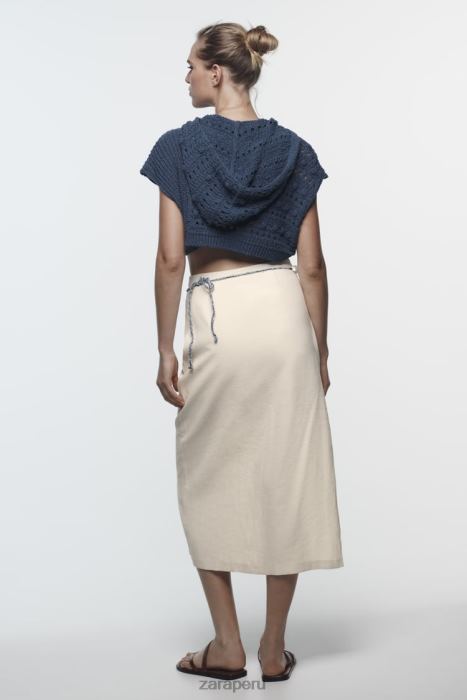 Zara mujer pantalones cortos tipo pareo midi BDP8J624 ropa crudo