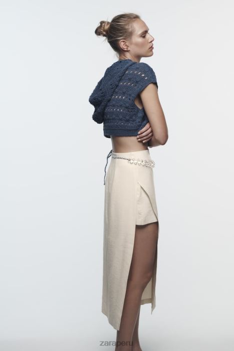 Zara mujer pantalones cortos tipo pareo midi BDP8J624 ropa crudo
