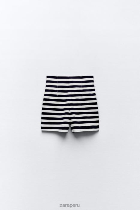 Zara mujer shorts a la cintura BDP8J554 ropa a rayas