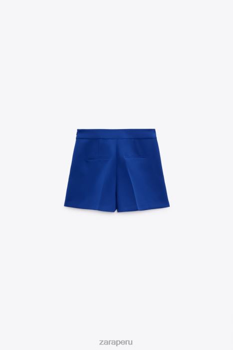 Zara mujer shorts a la cintura BDP8J581 ropa azul tinta