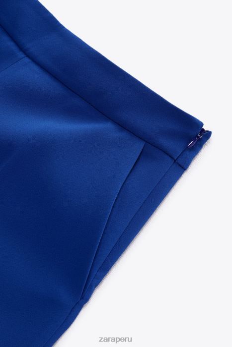 Zara mujer shorts a la cintura BDP8J581 ropa azul tinta