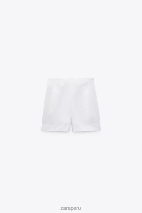 Zara mujer shorts a la cintura BDP8J603 ropa blanco