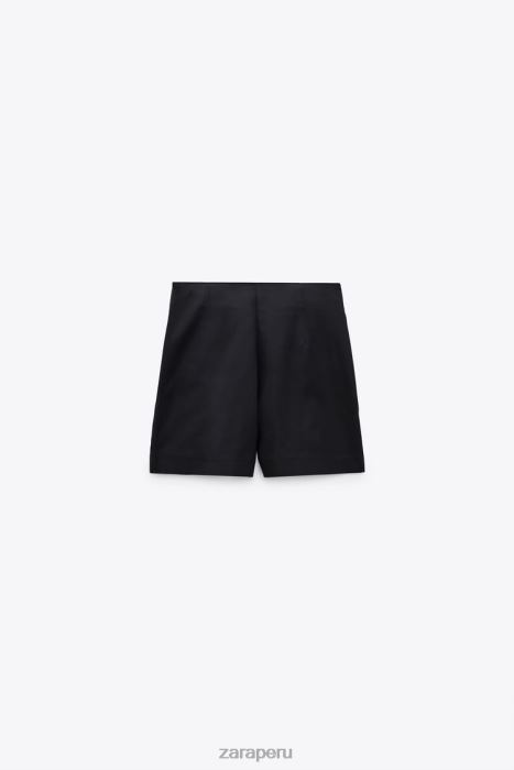 Zara mujer shorts a la cintura BDP8J626 ropa negro