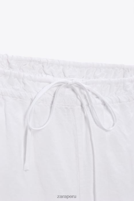 Zara mujer shorts cargo en mezcla de lino BDP8J540 ropa blanco