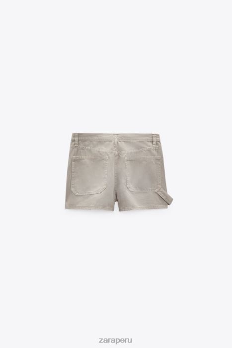 Zara mujer shorts cargo trf de talle alto BDP8J610 ropa piedra
