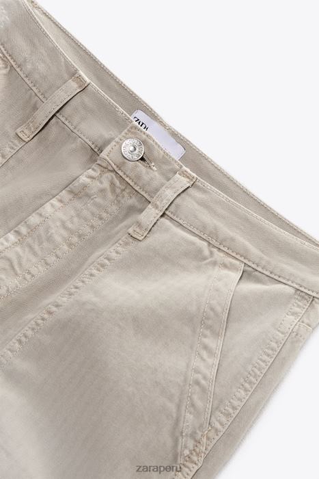 Zara mujer shorts cargo trf de talle alto BDP8J610 ropa piedra