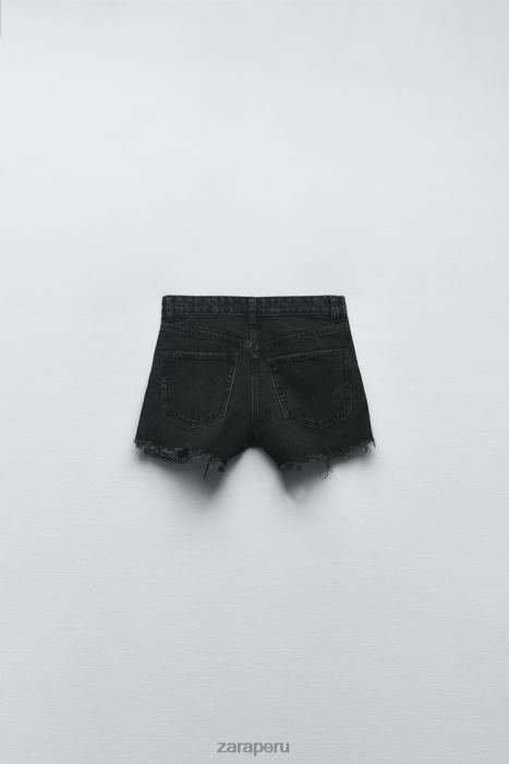 Zara mujer shorts curvos de talle alto trf BDP8J526 ropa negro