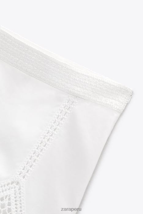 Zara mujer shorts de encaje y guipur con talle alto BDP8J622 ropa blanco