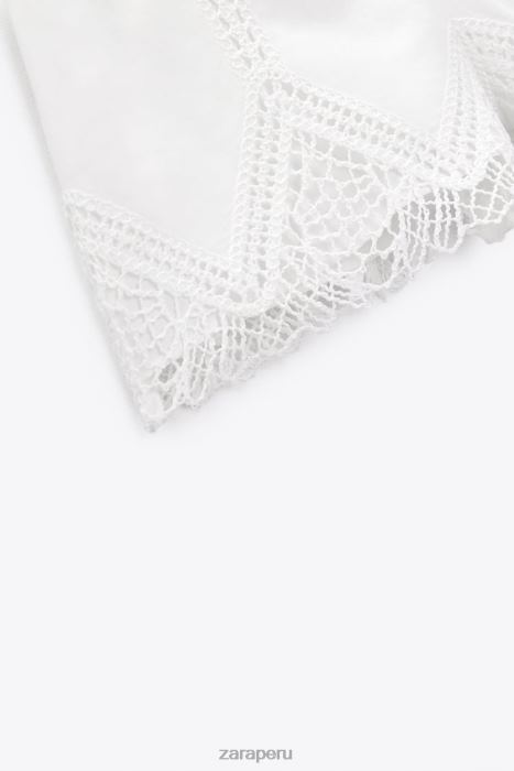 Zara mujer shorts de encaje y guipur con talle alto BDP8J622 ropa blanco