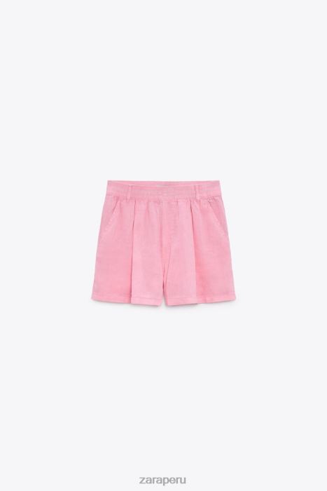 Zara mujer shorts de lino con trabillas BDP8J607 ropa chicle