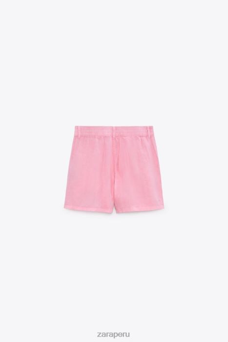 Zara mujer shorts de lino con trabillas BDP8J607 ropa chicle