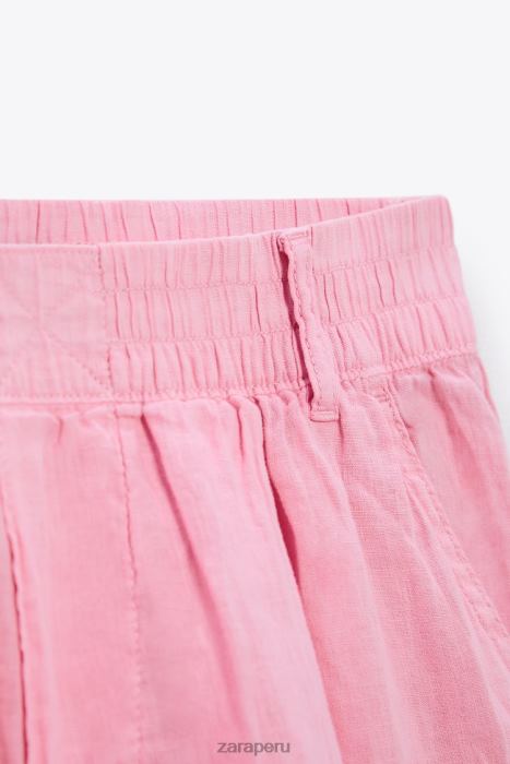 Zara mujer shorts de lino con trabillas BDP8J607 ropa chicle