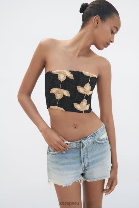 Zara mujer shorts de mezclilla de talle medio trf BDP8J579 ropa azul claro