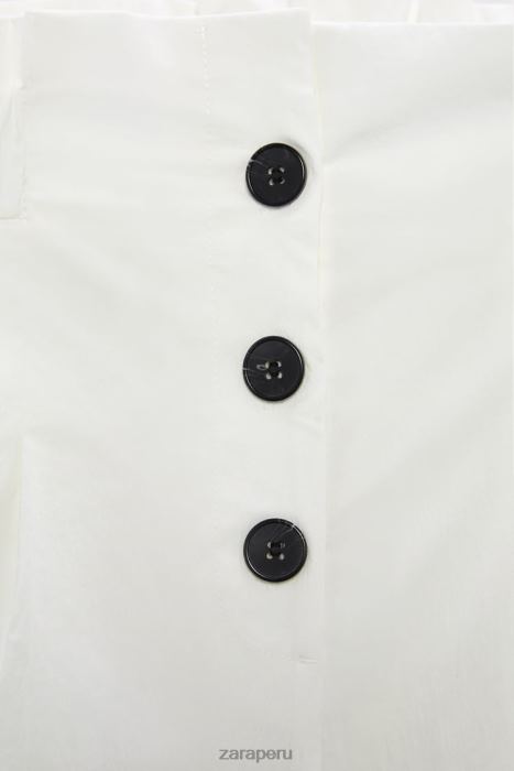 Zara mujer shorts paper bag con dobladillo vuelto BDP8J566 ropa blanco