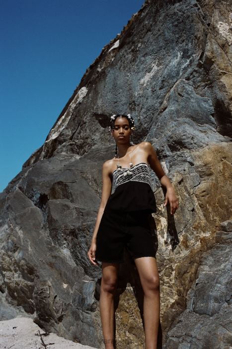 Zara mujer shorts trf de talle medio y corte regular BDP8J551 ropa negro