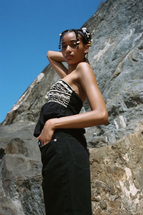 Zara mujer shorts trf de talle medio y corte regular BDP8J551 ropa negro