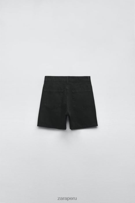 Zara mujer shorts trf de talle medio y corte regular BDP8J551 ropa negro