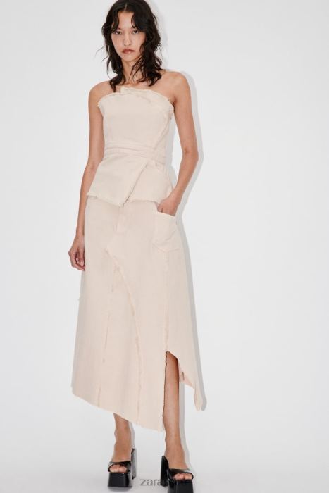 Zara mujer falda asimétrica deshilachada zw BDP8J698 ropa arena
