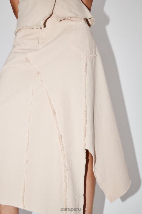 Zara mujer falda asimétrica deshilachada zw BDP8J698 ropa arena