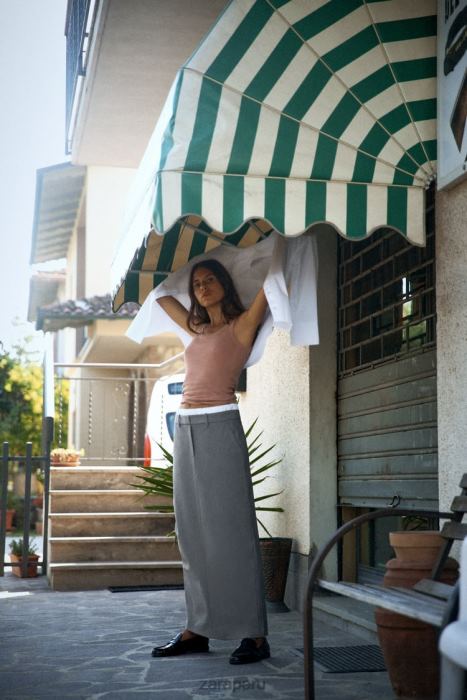 Zara mujer falda boxer mixta BDP8J630 ropa gris