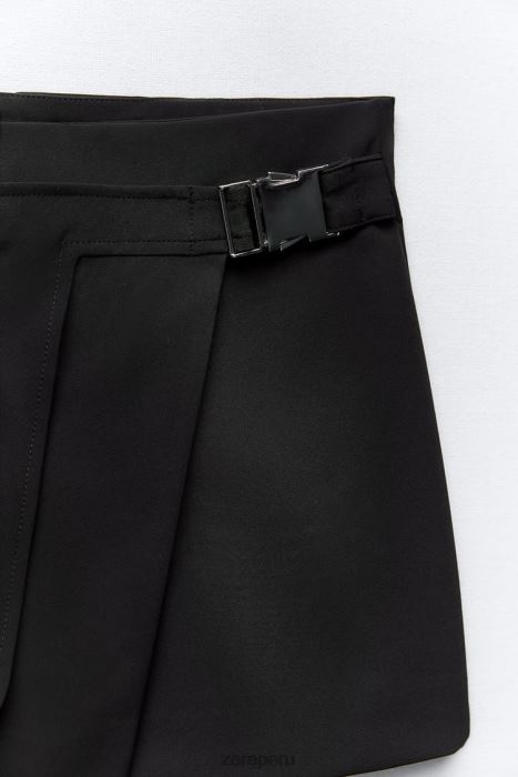 Zara mujer falda con bolsillo asimétrico BDP8J687 ropa negro