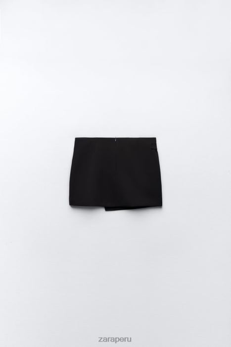 Zara mujer falda con bolsillo asimétrico BDP8J687 ropa negro