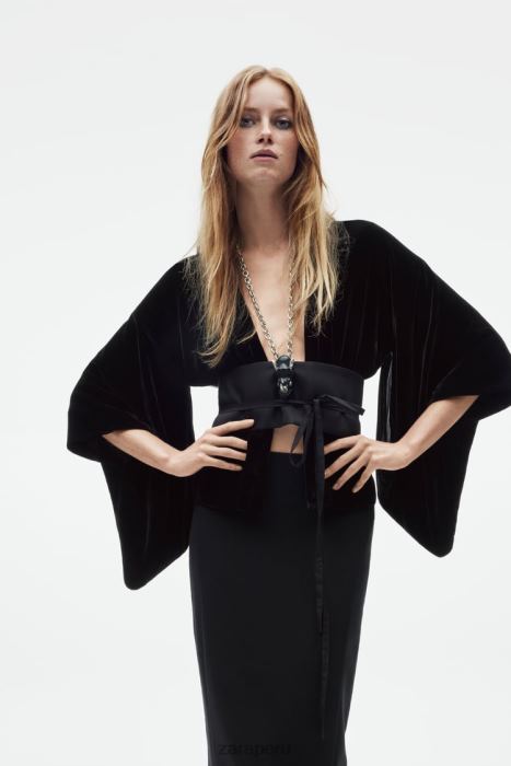 Zara mujer falda lápiz en mezcla de lana edición limitada BDP8J706 ropa negro